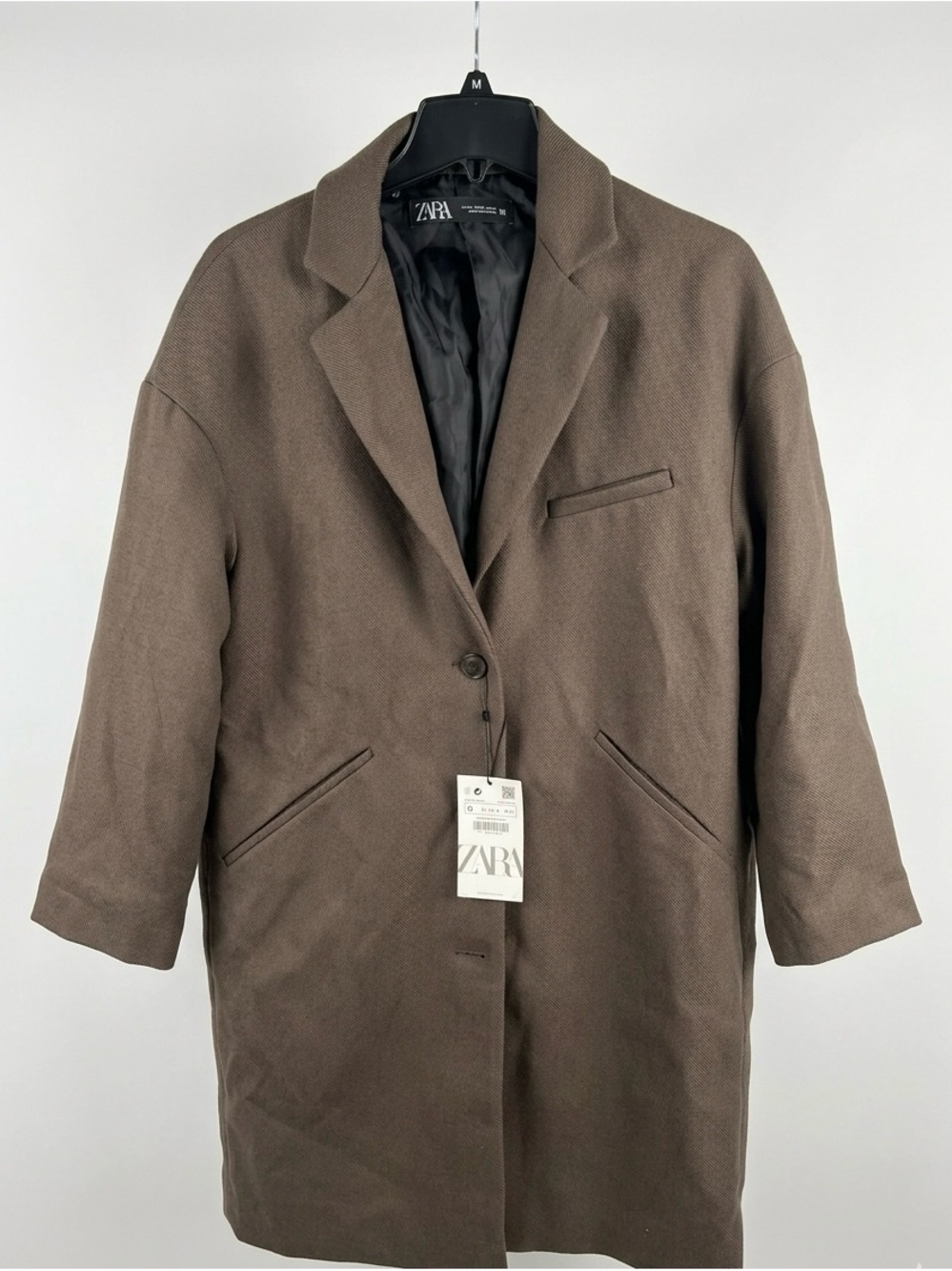 Zara Oversized Single-Breasted Trench Coat in Taupe/ sz XS/ NWT